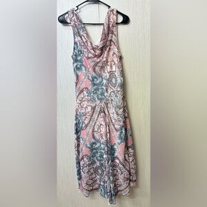 Vintage Y2K Robbie Bee Pink & Gray Cow Neck Dress | Baroque Floral 90s Glam 12